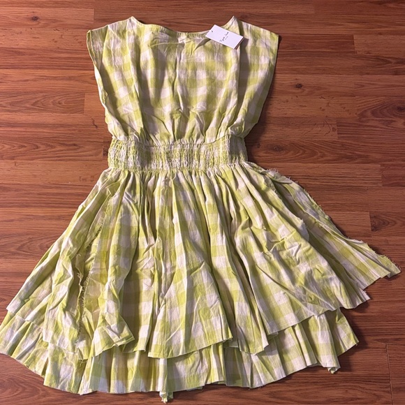 NWT Rujuta Sheth Anthropologie Green Gingham Dress - Picture 3 of 11